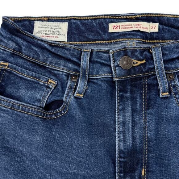Levi's 721 High Rise Skinny Jean Size 27 - Picture 4 of 7